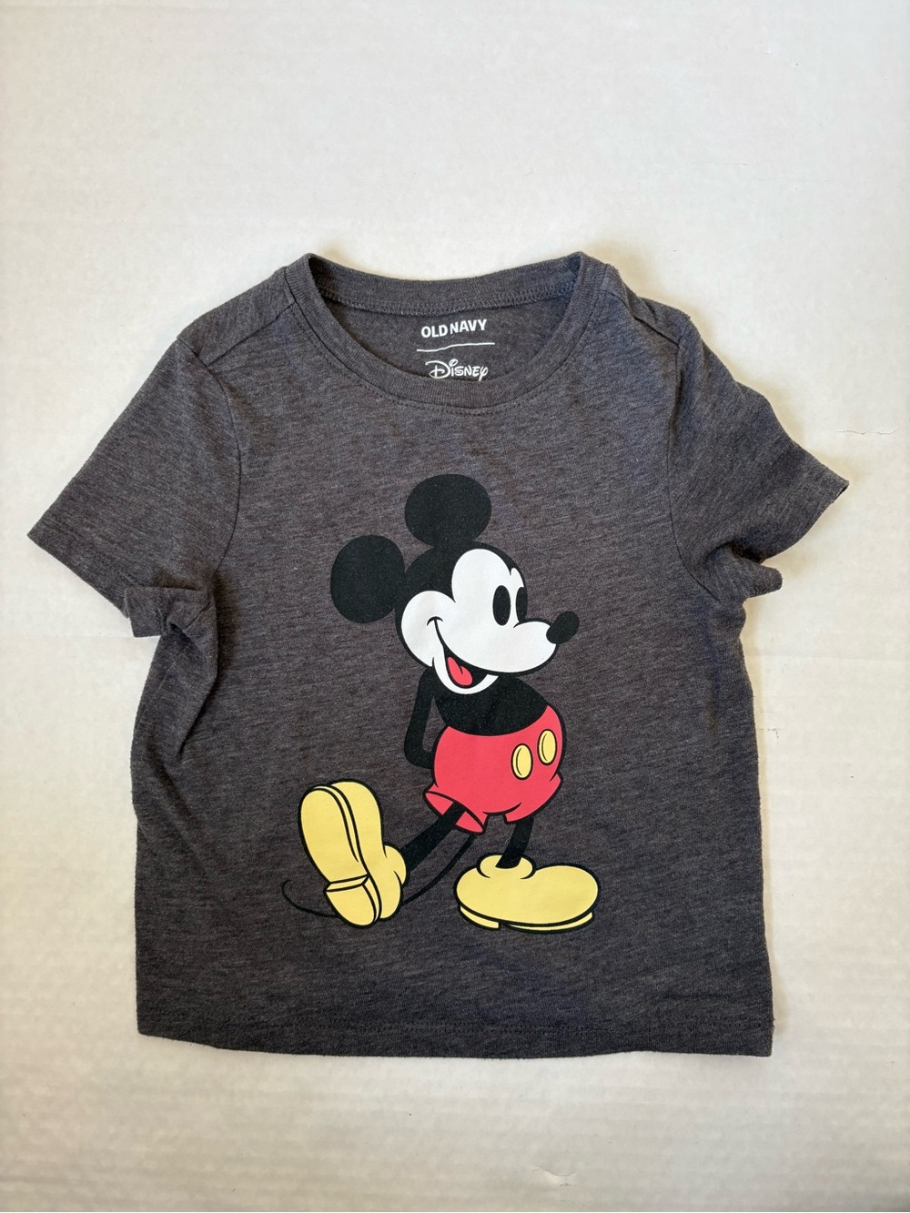 Old Navy Gray Mickey Mouse Disney Short Sleeve T Shirt Sz 3T Tee Toddler Boys